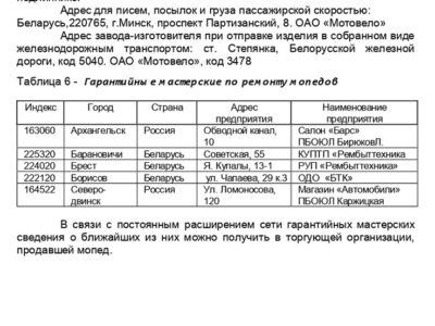 Мопед 2.154. Руководство по эксплуатации