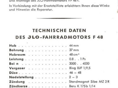 JLO Fahrradmotor F 48. Montage-Hinweise