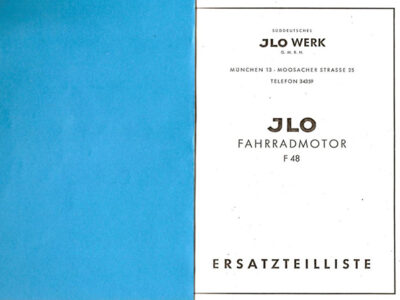 JLO Fahrradmotor F 48. Ersatzteilliste