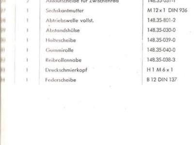 JLO Fahrradmotor F 48. Ersatzteilliste
