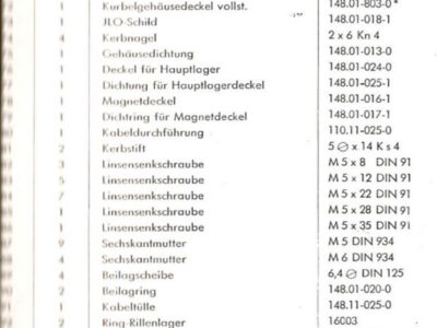 JLO Fahrradmotor F 48. Ersatzteilliste